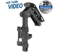 Folding suspension bracket for flat screens holds weight up to 20 kg,