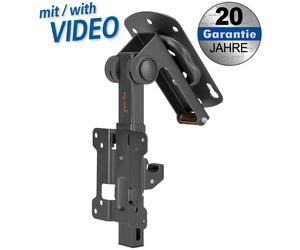 Folding suspension bracket for flat screens holds weight up to 20 kg,