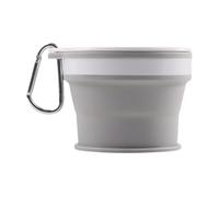 Folding Travel Cup - Taza plegable plegable extensible de silicona, expandible para tragar, portaobjetos Telescopic | Aluminio Carabiner Clip, Camping Hiking Fitness School Daily Work Office Space