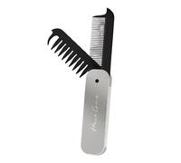 Folding Travel Hair Brush, 2 In 1 Fine Stylish Wide Tooth Comb, 4.41x1.3x0.47 Inches Convenient Compact Portable Hairbrush for Purse, Gym, Travel, School, Work and Everyday Use