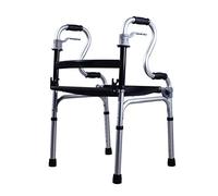 Folding Walker Safety Frame,Lightweight Adjustable Height Folding Walker Aid with Seat for Mobility Elderly and Disabled People Walking Frame VBTJWRFE