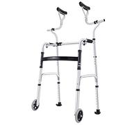 Folding Walking Frame, Axillary Crutches Walker with Wheels, Walking Stabilizer for Post Surgery and Injury Individuals, Rehabilitation Auxiliary Walking Frame for The Elderly VBTJWRFE