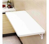 Folding Wall Mounted Drop Leaf Computer Table with Heavy Duty Shelf Bracket White Ideal for Office Kitchen or Laundry Room 30X120CM