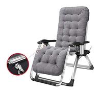 Folding Zero Gravity Recliner with Cup Holders and Cushions, Outdoor Reclining Lounger Chair for Garden,Patio, Pool, Support 200kg