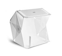 Foldio3 + luces adicionales (caja de luz de 25 pulgadas para fotografía de productos con barras de halo/estudio portátil de 25 x 25 pulgadas, chips LED regulables, CRI 97+, hoja de fondo incluida |