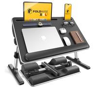 FoldWise Mesa 2 en 1 para Cama y Regazo Altura y Ángulo Ajustables, Plegable, con Cojines Suaves, Reposamuñecas, Soporte para Tableta, Tope de Borde y Superficie Antideslizante Ideal para Sofá y Silla