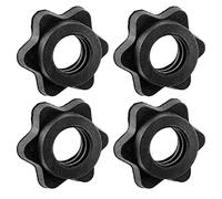 Folewr 4 Uds Mancuerna Tuerca hexagonal Antideslizante Spinlock Collares de repuesto para barra de barras hexagonales para barras de entrenamiento, barra de tuerca hexagonal