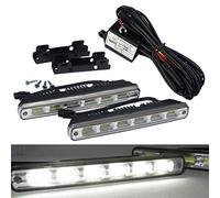 FOLGEMIR Luces de circulación diurna, 6x COB LED DRL brillante, versión dimmable, blanco 6000K, 12V DC, 12W, CE