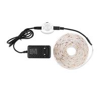 FOLGEMIR Luz nocturna LED, 5m - blanco cálido, tiras LED con sensor de movimiento PIR, kit completo con transformador DC 12V, IP65 impermeable para camas infantiles, muebles de pasillo, cocina
