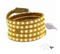 FOLGEMIR Tira Led de luces 5m Blanco Cálido, 5050 SMD 60 Leds/m, 220V 230V strip, IP65 impermeable, retroiluminación brillante