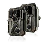 Folgtek 2 Piezas Cámaras de Caza 32MP 1296P con Visión Nocturna 120° Gran Angular 0,1sec Velocidad de Detección IP66 Impermeable para Vigilancia de Granjas y Fauna