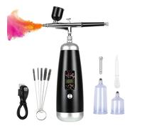 Folgtek Airbrush Compressor Set Make-up Spray Gun Portable Cordless Set, 36PSI Manual Recargable con Boquilla Larga para Pintar, Decorar Tartas, Colorear Patrones, Nail Art, Tatuaje