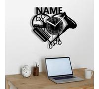 FolHaoth Regalos Personalizados de peluqueras Reloj de Pared de Madera Decoración de Pared de salón Regalos Personalizados para peluqueras, estilistas, peluqueros