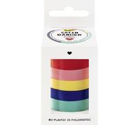 folia 12131 - RAINBOW cintas de raso, 5 x 4 m, mezcla de cintas de raso en los colores del arco iris, como cinta decorativa para lazos o como cinta de regalo