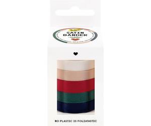 folia 12134 - Cintas de raso CLASSIC, 5 x 4 m, mezcla de cintas de raso en colores clásicos, como cinta decorativa para lazos o como cinta de regalo