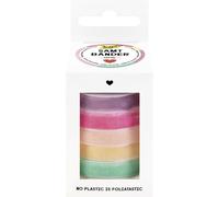 folia 12141 - Cintas de terciopelo PASTEL, 5 x 2 m, mezcla de cintas de terciopelo en colores pastel, como cinta decorativa para lazos o como cinta de regalo