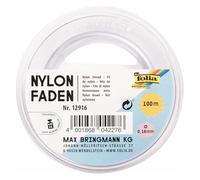 Folia 12916 - Hilo de Nailon en Bobina, Transparente, Aprox. 0,16 mm x 100 m, Capacidad de Carga 0,85 kg, Hilo Apenas Visible óptimo para móviles, Joyas, decoración, etc.