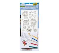 folia 1492 X-Mas - Pegatinas de Papel para Colorear (4 Hojas, 10 x 23 cm), diseño de Navidad