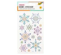 Folia 18306 Shiny Snowflake, 16 pegatinas de brillantes de colores, en diferentes diseños, fácil de quitar de la lámina