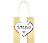 folia 21269/10 - Bolsas de Papel Gold S, 10 Bolsas de Papel Kraft de 110 g/m² en Color Dorado, Aprox. 12 x 15 x 5,5 cm, para Manualidades, Decorar y Regalar