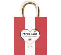 folia 21859 - Bolsas de Papel Classic M, 20 Bolsas de Papel Kraft de 110-125 g/m² en 5 Colores, Aprox. 18 x 21 x 8 cm, para Manualidades, Decorar y Regalar