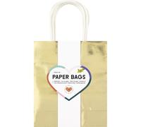 folia 21869/7 - Bolsas de Papel Oro M, 7 Bolsas de Papel Kraft de 110 g/m² en Dorado, Aprox. 18 x 21 x 8 cm, para Manualidades, Decorar y Regalar