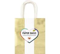 folia 21869 - Bolsas de Papel Oro M, 20 Bolsas de Papel Kraft de 110 g/m² en Dorado, Aprox. 18 x 21 x 8 cm, para Manualidades, Decorar y Regalar
