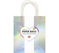 folia 21879 - Bolsas de Papel Iridescent M, 20 Bolsas de Papel Kraft de 110 g/m² en Iridiscente Iridiscente, Aprox. 18 x 21 x 8 cm, para Hacer Manualidades, Decorar y Regalar