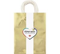 folia 22469 - Bolsas de Papel Oro L, 20 Bolsas de Papel Kraft de 110 g/m² en Dorado, Aprox. 24 x 31 x 12 cm, para Manualidades, Decorar y Regalar