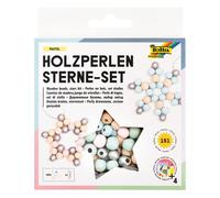 folia 22522 - Juego de cuentas de madera y estrellas pastel con 160 bolas de mad