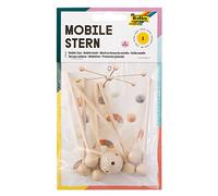 folia 2280 - Estrella móvil de Madera, 6 Brazos, para Montar, con Gancho de Metal para Colgar, diámetro Aprox. 22 cm, Ideal para móviles de Bricolaje