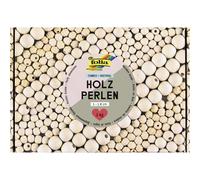 folia 22991 - Cuentas de madera JUMBO NATURAL, 1kg de cuentas de madera de aspecto natural, aprox. 2200 cuentas de madera con Ø 1-1,8 cm