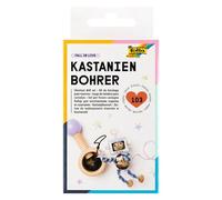 folia 23007 - Juego de manualidades de broca de castaño FALL IN LOVE con soporte de madera, brocas de metal de 2 y 3 mm, juego para niños y adultos, incl. 100 palillos de dientes