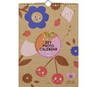 folia 23131 - DIY Photo Calendar CRAFTY MEMORIES, DIN A4, calendario artesanal de papel kraft para autodiseño, calendario de pared con encuadernación en espiral