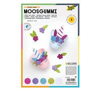 Folia 231909 - Glitter Goma, 5 Hojas, Autoadhesivo en 5 Colores Surtidos, 20 x 29 cm, Multicolor