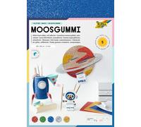 folia 231919 - Goma espumosa, autoadhesiva, 5 hojas surtidas en 5 colores, 20 x 29 cm, aprox. 2 mm de grosor, para adornar, manualidades y pegatinas