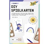 folia 2327 - Naipes DIY BLANKO, 36 Piezas Aprox. 6,5 x 10 cm, Juego de Naipes con Naipes en Blanco, 2 Plantillas de cartón Kraft y una Plantilla, Juego de Naipes para diseñar uno Mismo