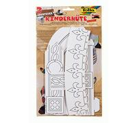 folia 23308 - Sombreros Infantiles Aventura, de cartón, 3 Piezas en Diferentes Formas, Blanco, para Pintar y diseñar Usted Mismo, para niños, niños y niñas, Ideal para cumpleaños Infantiles y Fiestas