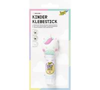 folia 2411 - UNICORN barra de pegamento para niños, 10 g, barra de pegamento incolora con motivo de unicornio y capuchón 3D, sin ácido ni disolvente, pegamento para papel y cartón