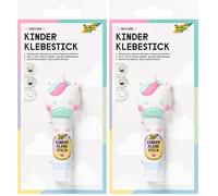 folia 2411 - UNICORN barra de pegamento para niños, 10 g, barra de pegamento incolora con motivo de unicornio y capuchón 3D, sin ácido ni disolvente, pegamento para papel y cartón (Paquete de 2)