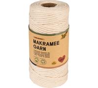 folia 24991 - Hilo de macramé puro natural, 100% algodón, 100 m, hilo trenzado n