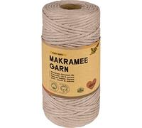 folia 24995 - Hilo de macramé Cozy Taupe 100% algodón, 100 m de Hilo Trenzado en Color Topo, diámetro de 3,5 mm, para Manualidades y Tejer