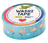 folia-Washi Tape, Hotfoil Rose Gold Flamingos, Aprox. 5 m x 15 mm, Color flamencos de Oro Rosa, (26102)