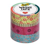 Folia 26405 Washi Tape - Conjunto de 4 Cintas Adhesivas Motivos Decorativos: Cascada de Flores