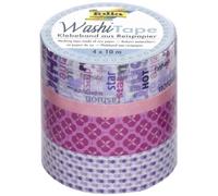 Folia 26406 Washi Tape - Conjunto de 4 Cintas Adhesivas Motivos Decorativos: Sala de Las niñas