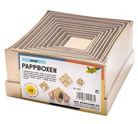 folia-12 Cajas de cartón en diseño Natural, en Diferentes tamaños, Bonito Paquete de Regalo para Decorar y diseñar Individualmente, Ideal para Cualquier ocasión, Color Blanco. (Bringmann 3110)