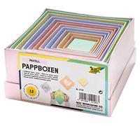 Folia 3119 - Cajas de cartón de diseño Rectangular, en Colores Pastel, 12 Unidades, en Diferentes tamaños, Bonito Envoltorio de Regalo para Decorar y diseñar Individualmente, Ideal para Cualquier