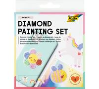 folia 31802 - Diamond Painting Set RAINBOW, pegatinas con motivos de arco iris y accesorios, set de manualidades para diseñar pegatinas con piedras brillantes