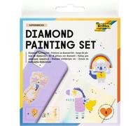 folia 31804 - Diamond Painting Set SUPERHEROES, pegatinas con motivos y accesorios de superhéroes, set de manualidades para diseñar pegatinas con piedras brillantes