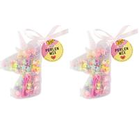 Folia 32021 - Mezcla de abalorios UNICORN, 170 piezas de diferentes formas y colores, banda elástica de 2 m para enhebrar y caja de almacenamiento (Paquete de 2)